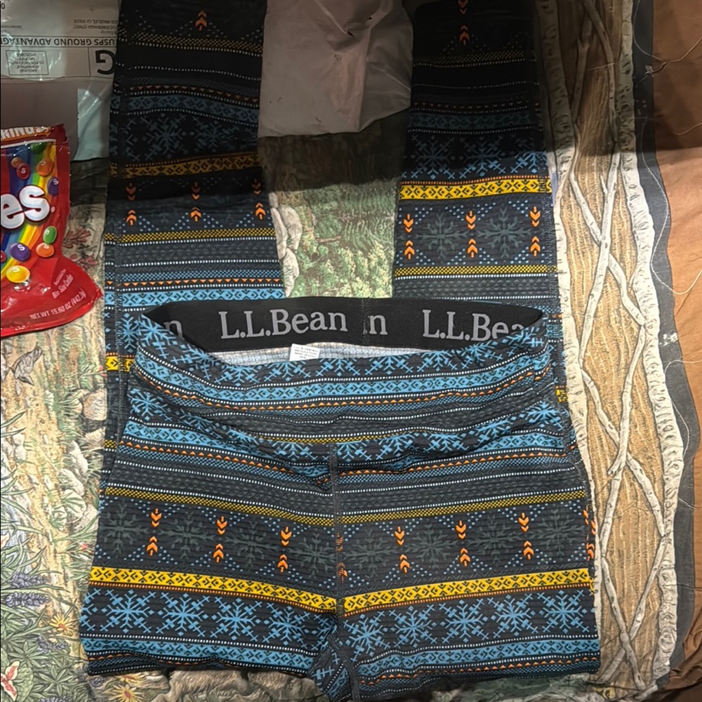 L.L. Bean Black and Blue Bike Shorts